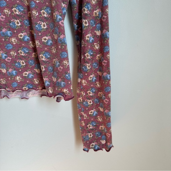 Lightweight Nat & Bee Cropped Floral Turtleneck Blouse in size US M - Picture 2 of 5